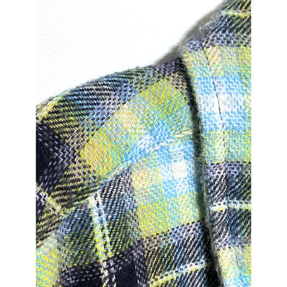 Levis The Worker Relaxed Fit Plaid Flannel Shirt Men XXL Green Blue Casual Cozy - Picture 3 of 9
